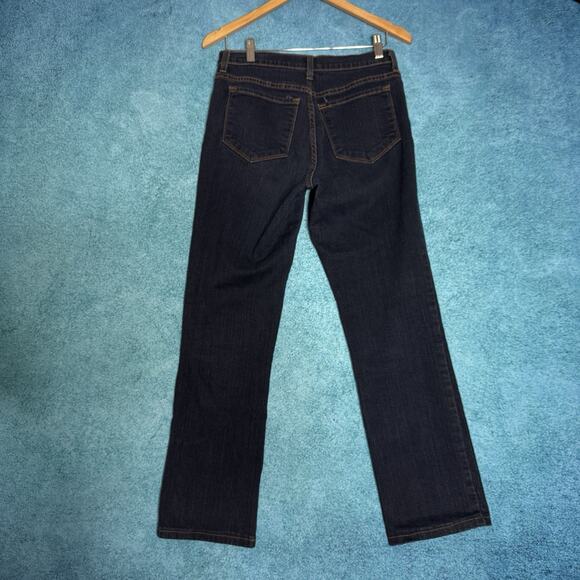 NYDJ Jeans Womens Sz 8 28x27 Straight Mid Rise Blue Stretch Denim Made In USA - Picture 10 of 15